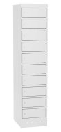 Skrinka na notebooky SZNL 4110 - 10 oddelení so zásuvkami a USB A+C