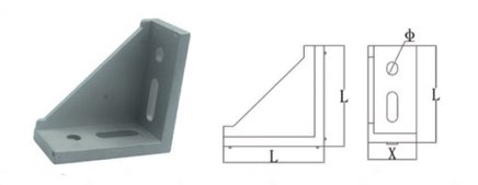 Uholník 90°, 60 x 28 mm - 1