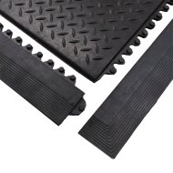 Čierna gumová nábehová hrana "samica" pre rohož Diamond Plate Tile - 2