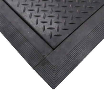 Čierna gumová nábehová hrana "samica" pre rohož Diamond Plate Tile - 3