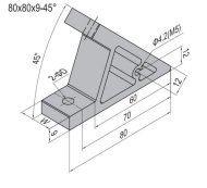 Uholník 45°, 80x80x9 mm - 2