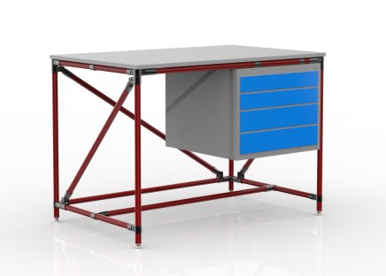 Dielenský stôl s kontajnerom so štyrmi zásuvkami 24040533 (3 modely) - 2