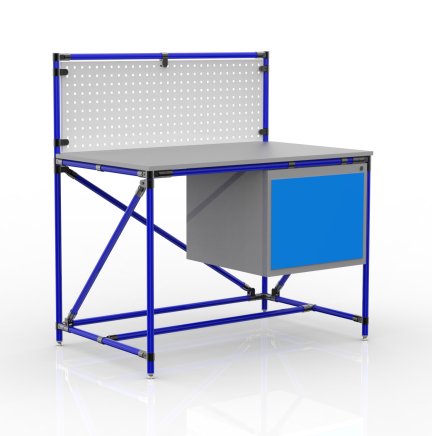 Dielenský stôl z rúrkového systému s perfopanelom 240408317 (3 modely) - 3
