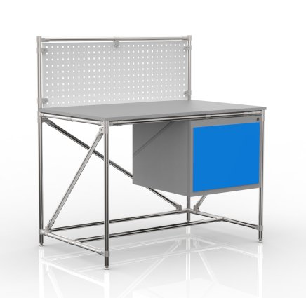 Dielenský stôl z rúrkového systému s perfopanelom 240408317 (3 modely) - 4