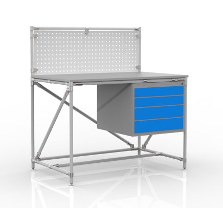 Dielenský stôl z rúrkového systému s perfopanelom 240408316 (3 modely) - 1