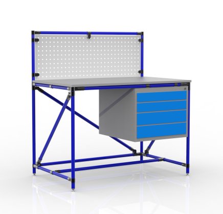 Dielenský stôl z rúrkového systému s perfopanelom 240408316 (3 modely) - 3
