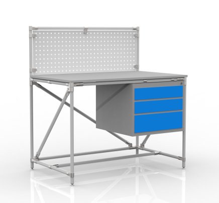 Dielenský stôl z rúrkového systému s perfopanelom 240408315 (3 modely) - 1