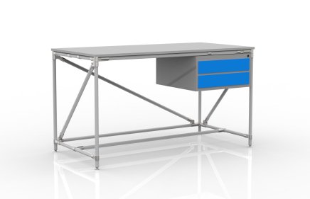 Dielenský stôl s kontajnerom s dvoma zásuvkami šírka 1500 mm, 24040538 - 1
