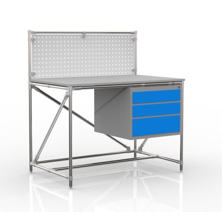 Dielenský stôl z rúrkového systému s perfopanelom 240408315 (3 modely) - 4