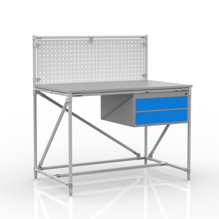 Dielenský stôl z rúrkového systému s perfopanelom 240408314 (3 modely) - 1