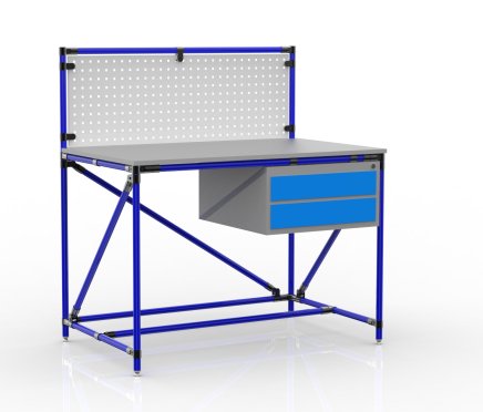 Dielenský stôl z rúrkového systému s perfopanelom 240408314 (3 modely) - 3