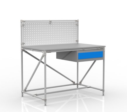 Dielenský stôl z rúrkového systému s perfopanelom 240408313 (3 modely) - 1