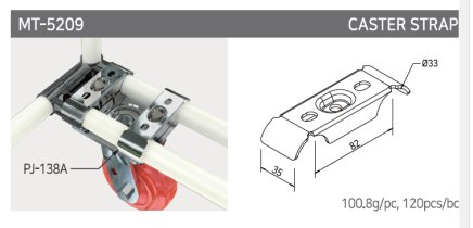 Spojovací držiak pre kolieska s platňou MT-5209 - 1