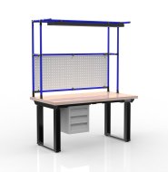 Elektricky výškovo nastavitelný pracovný stôl s kontajnerom a tromi zásuvkami 24111938 - 3