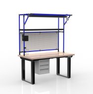 Elektricky výškovo nastavitelný pracovný stôl s kontajnerom a tromi zásuvkami 24111935 - 3