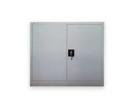 Plechová policová skriňa s otváraním dverí 110° C01B sivá - 2