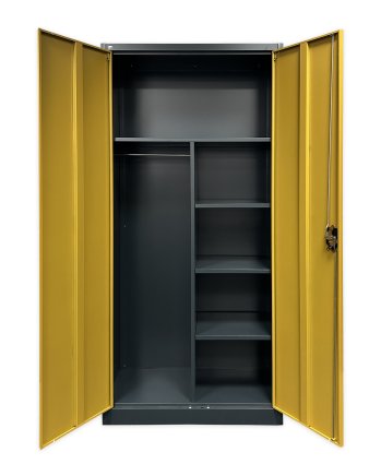 Veľkoobjemová skriňa JF-C34 antracit/imitácia tmavé drevo - 2