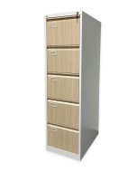 Päťzásuvková kartotéka V05 pre formát A4 - DEMONT biela/imitácia svetlé drevo
