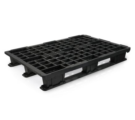 Plastová paleta ľahká s ližinami v. 140 x š. 800 x h. 1200 mm - 1