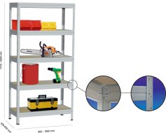 Samostatné police MDF o síle 6 mm k regálom 175 kg X40904510L