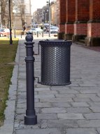 Odpadkový kôš REX 1, liatinový so silným stĺpikom