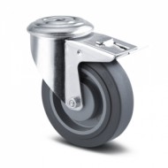 Prístrojové koleso šedé supratech s totálnym zaistením a otvorom pre kolík, otočné (2 modely)