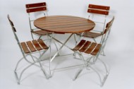 Záhradný set - 1x guľatý stôl Klasik, 4x stoličky Arnika