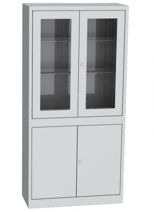 Skriňa so sklenenými a plnými dverami Kovos SPS K1A - 2