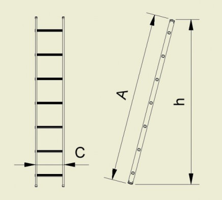 Jednoduchý oporný rebrík Eurostyl (6 modelov) - 2