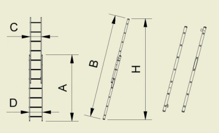 Rebrík dvojdielny výsuvný Forte - šírka 484 mm (7 modelov) - 2