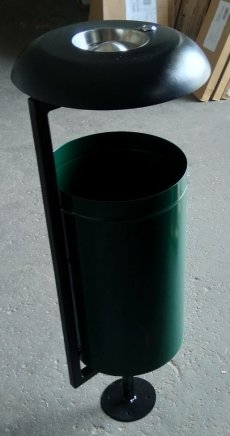 ALBERT kovový vonkajší kôš so strieškou a popolníkom bazar - 2