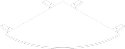 Štvrťguľatý konektor k stolom Stb Comfort hĺbky 800 mm