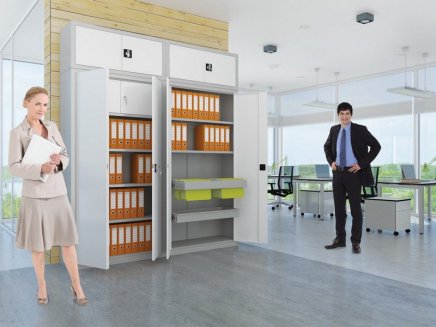 Spisová skriňa kovová SBM 202 M s nástavcom SBM 802 M - 2