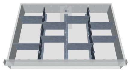 Kovové delenie zásuviek 168-139A