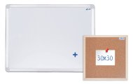 Jednodielna magnetická tabuľa hliníkový rám 60x45 cm +korková nástenka 30x30 cm