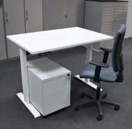 Výškovo nastaviteľný stôl s kontajnerom a stoličkou EO18_56202_Matrix