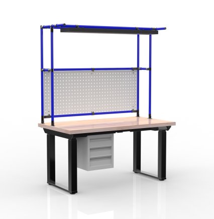 Elektricky výškovo nastavitelný pracovný stôl s kontajnerom a tromi zásuvkami 24111938