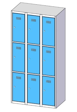 Boxová skrinka deväťdverová XS99-18 - 3
