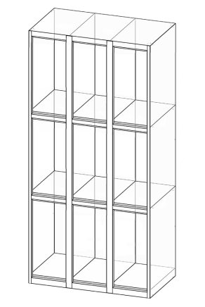 Boxová skrinka deväťdverová XS99-18 - 4