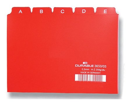Plastový abecedný poriadok A5 3650-03, farba červená