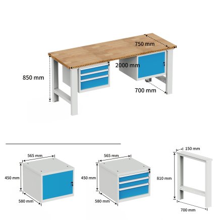 Dielenský pracovný stôl EN_2023D - 9