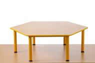 Predškolský stôl Domino šesťhranný - nastaviteľný