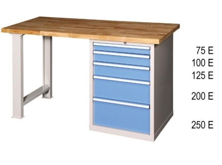 Dielenské stoly série H, šírka 2000, hĺbka 700 alebo 800, výška 880 alebo 890 mm (6 modelov) - 2