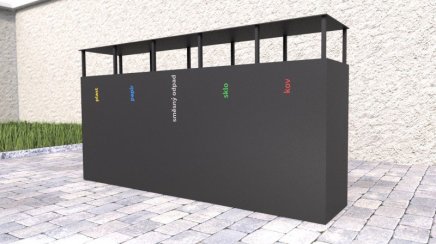 Vonkajší kôš so strieškou na triedený odpad Steel VI - 3