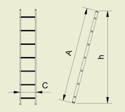 Jednoduchý oporný rebrík Eurostyl 7109 - 2