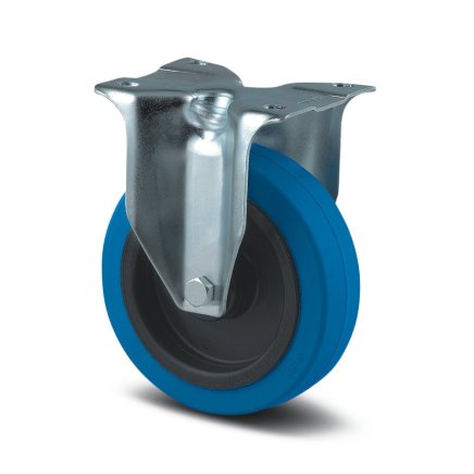 Pevné priemyselné koleso modré s ø 125 mm s uchytením doštičkou