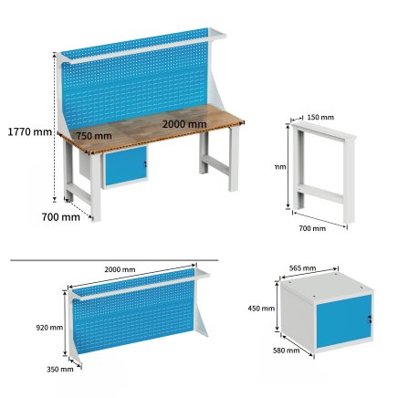 Dielenský pracovný stôl EN_201D_FP - 7