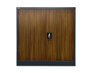 Plechová policová skriňa s otváraním dverí 110° C01B antracit/imitácia tmavé drevo