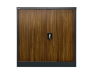 Plechová policová skriňa s otváraním dverí 110° C01B antracit/imitácia tmavé drevo