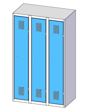 Kovová šatníková skrinka trojdverová XS93-15 - 3